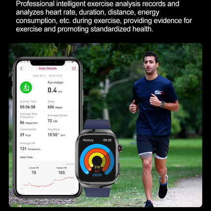 TK16 2.04 inch LCD Screen Steel Strap Smart Watch Supports Health Monitoring