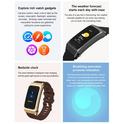 B7 Pro 1.5 inch 2 in 1 Bluetooth Earphone Silicone Strap Smart Watch, Support Heart Rate / Sleep Monitoring