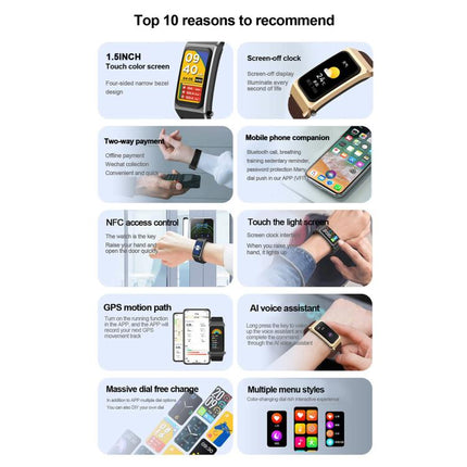 B7 Pro 1.5 inch 2 in 1 Bluetooth Earphone Silicone Strap Smart Watch, Support Heart Rate / Sleep Monitoring