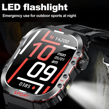 G45 2.01 inch Screen Silicone Strap 10m Waterproof Smart Watch, Support Flashlight / Bluetooth Call / HRV