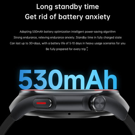 T82 1.43 inch Round Screen BT Call Smart Watch, Heart Rate / Blood Pressure / Blood Oxygen / Sleep / Blood Sugar / HRV / Metope / SOS