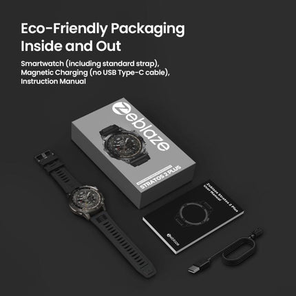 Zeblaze Stratos 2 Plus 1.43 inch Screen 3 ATM Health and Fitness GPS Smart Watch