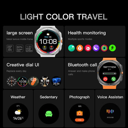 X7 1.51 inch IPS Screen Bluetooth Smart Watch Supports Healthy Monitoring