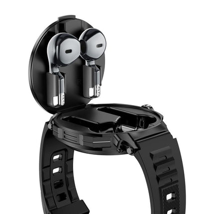 D11 1.46 inch 2 in 1 Bluetooth Earphone Smart Watch, Support Bluetooth Call / NFC / Heart Rate