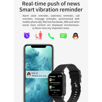 1.54 inch TFT Screen IP67 Waterproof Business Sport Silicone Strip Smart Watch, Support Sleep Monitor / Heart Rate Monitor / Blood Pressure Monitoring