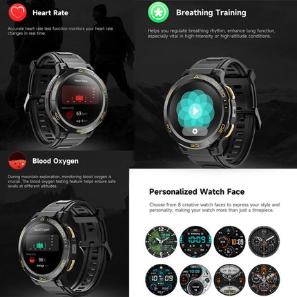 UNIWA DM300 4G Android Watch Phone, 1.43 inc Unisoc SL8541E Quad Core, Support Heart Rate / Blood Oxygen
