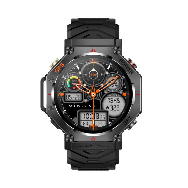 KC91 1.39 inch IPS Screen 3ATM Outdoor GPS Smart Watch with Flashlight
