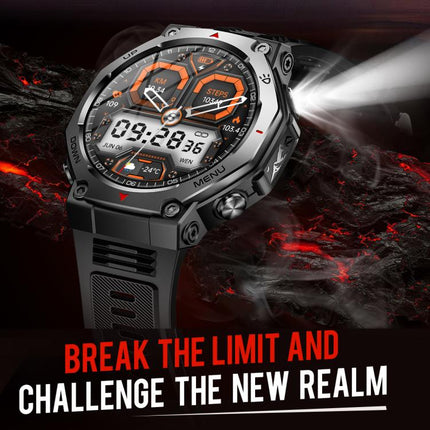 KT85 1.43 inch Screen 5ATM Outdoor Sports Smart Watch with Strong Flashlight
