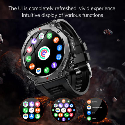 KT85 1.43 inch Screen 5ATM Outdoor Sports Smart Watch with Strong Flashlight