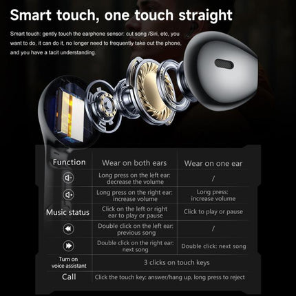 D13 2 in 1 Bluetooth Earphone Smart Call Watch, Support Bluetooth Call / NFC / Health Monitoring