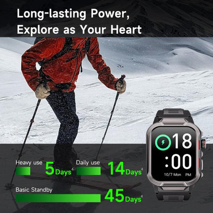 GTS9 1.96 inch TFT Screen Outdoor Rugged Smart Watch 3ATM Waterproof