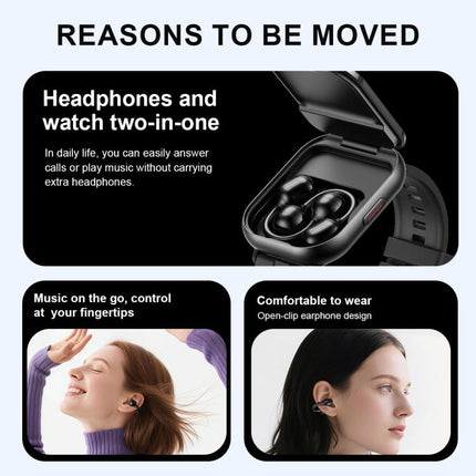 D12 2.01 inch TFT Screen Smart Bluetooth Watch & Headphone 2 in 1 Support Wireless Calling