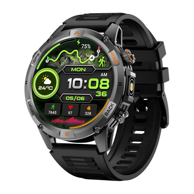 YK15 1.46 inch Round Screen Bluetooth Call GPS Sports Smart Watch