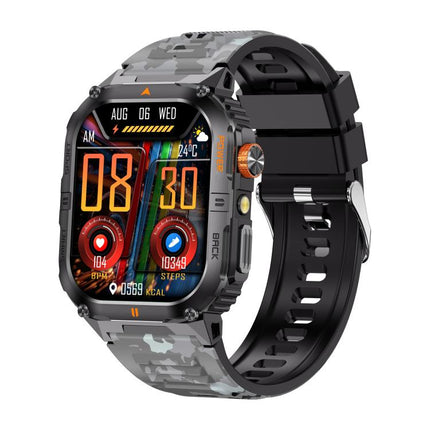 YK12 2.0 inch Screen Outdoor Sports Smart Watch IP68 Waterproof Built-in Flashlight