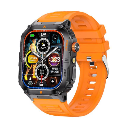 YK12 2.0 inch Screen Outdoor Sports Smart Watch IP68 Waterproof Built-in Flashlight