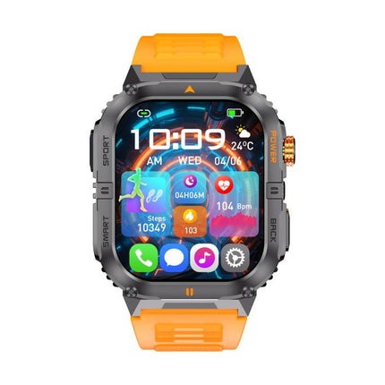 YK12 2.0 inch Screen Outdoor Sports Smart Watch IP68 Waterproof Built-in Flashlight