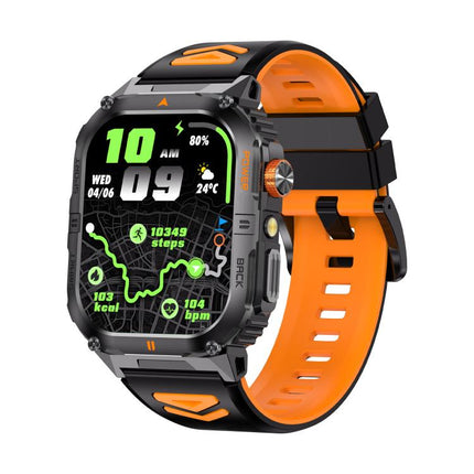 YK12 2.0 inch Screen Outdoor Sports Smart Watch IP68 Waterproof Built-in Flashlight