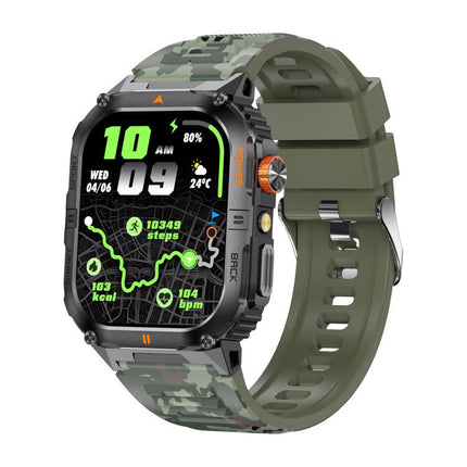 YK12 2.0 inch Screen Outdoor Sports Smart Watch IP68 Waterproof Built-in Flashlight
