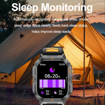 YK12 2.0 inch Screen Outdoor Sports Smart Watch IP68 Waterproof Built-in Flashlight