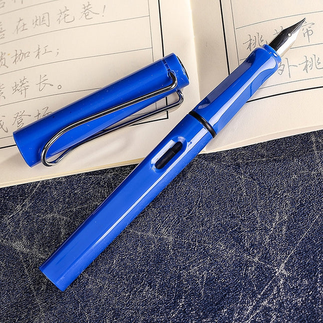 3 PCS School Office Extra Fine Titanium Alloy Nib Transparent Piston Fountain Pen(Black), Random Delivery(0.5mm/0.38mm Nib)