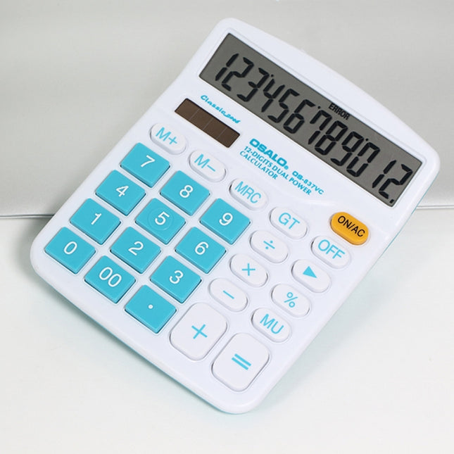 OSALO OS-837VC 12 Digits Colorful Desktop Calculator Solar Energy Dual Power Calculator