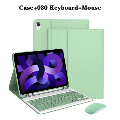 Tablet Case for iPad Air 11 inch(M2/M3/M4),Detachable Keyboard Case for iPad Air 4th/5th Gen 10.9 lnch with Case Pencil Holder