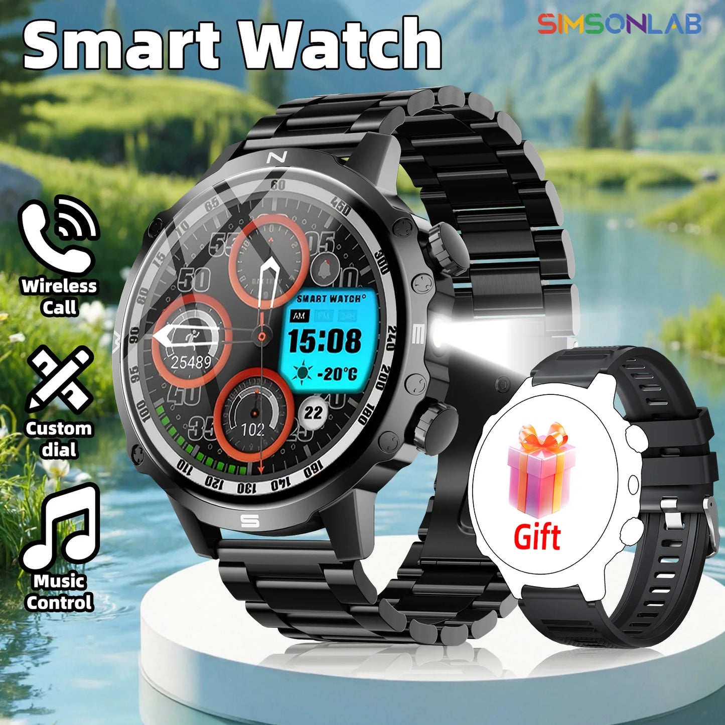 2026 NEW Smartwatch for Android/IOS Bluetooth Call Answer Music Player Multi-sports Modes Custom Dial Sport Watch Men Women
