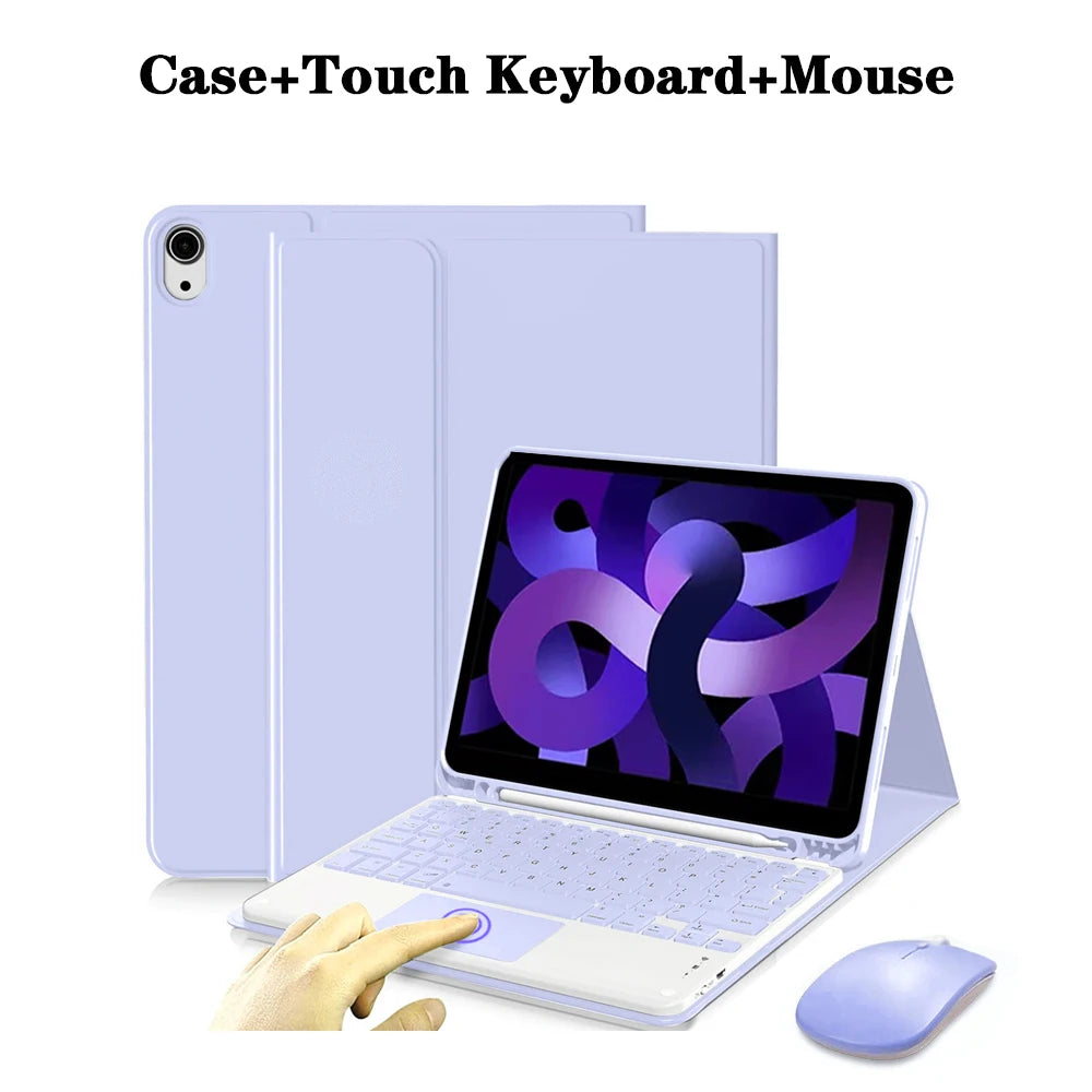 Tablet Case for iPad Air 11 inch(M2/M3/M4),Detachable Keyboard Case for iPad Air 4th/5th Gen 10.9 lnch with Case Pencil Holder