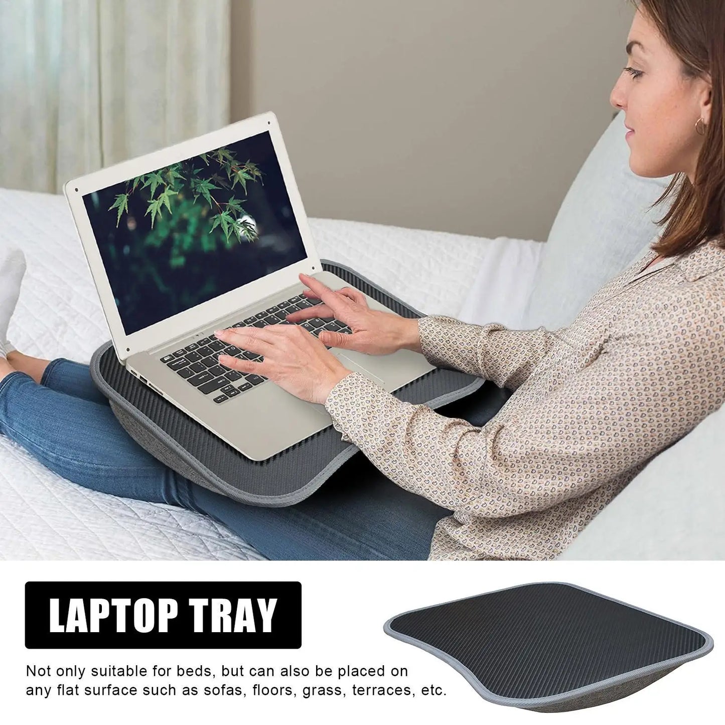 Computer Lap Desk Lapdesk For Laptop With Soft Pillow Cushion Writing Padded Tray With Handle For Work And Game