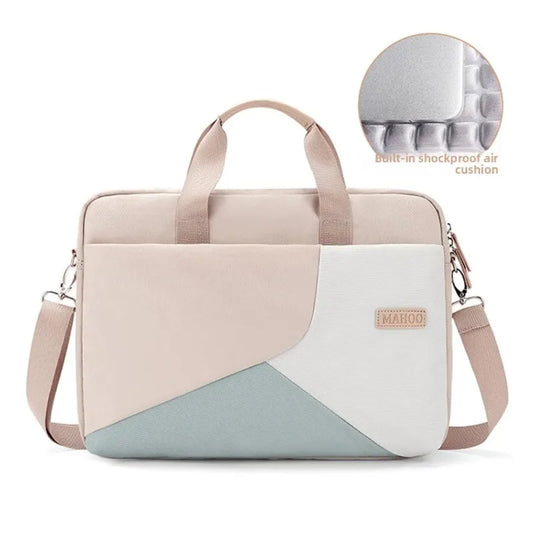 2025 Laptop bag suitable for Apple Huawei MacBook 13 inch 14 inch 15.6-inch color blocked laptop women's bag，Seismic-resistant