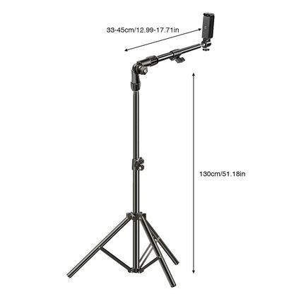 Phone Tripod Adjustable Horizontal Overhead Tripod Cell Phone Tripod Stand for Video Recording