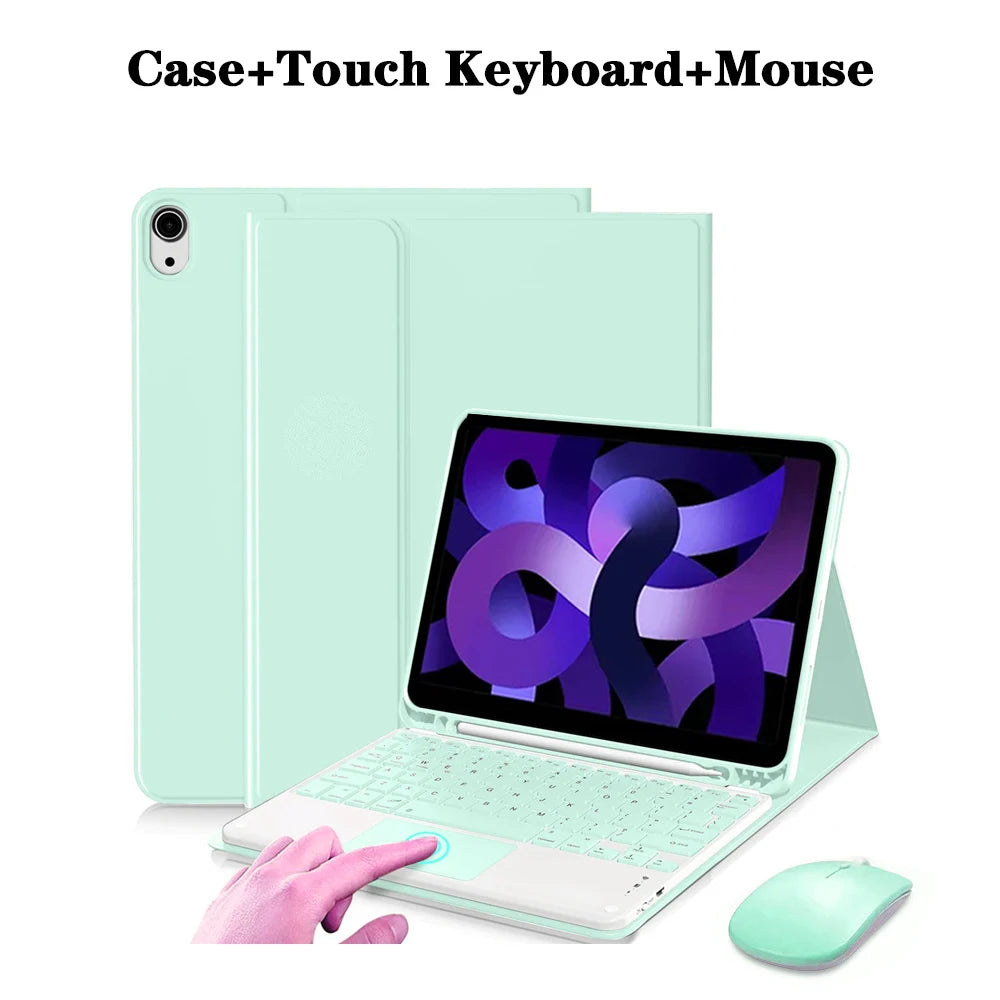 Tablet Case for iPad Air 11 inch(M2/M3/M4),Detachable Keyboard Case for iPad Air 4th/5th Gen 10.9 lnch with Case Pencil Holder