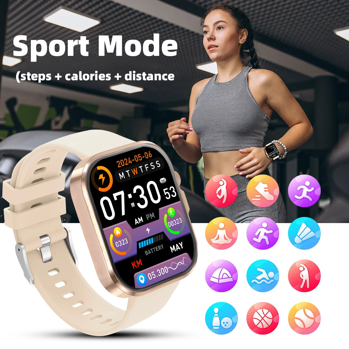 2026 New Hot Smartwatch 2.01 Screen Voice Assistant Bluetooth Call Phone Answer Sport Fitness Tracker Men Women for Android/IOS