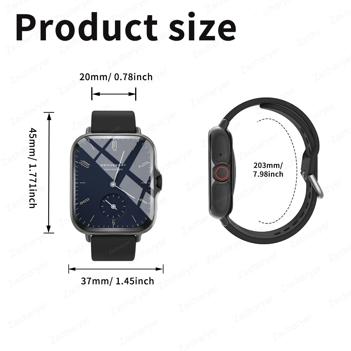 Smart watch, wireless calling /dial, Various APP Reminders,Suitable for men and women, sports watches,for iPhone/Andriod