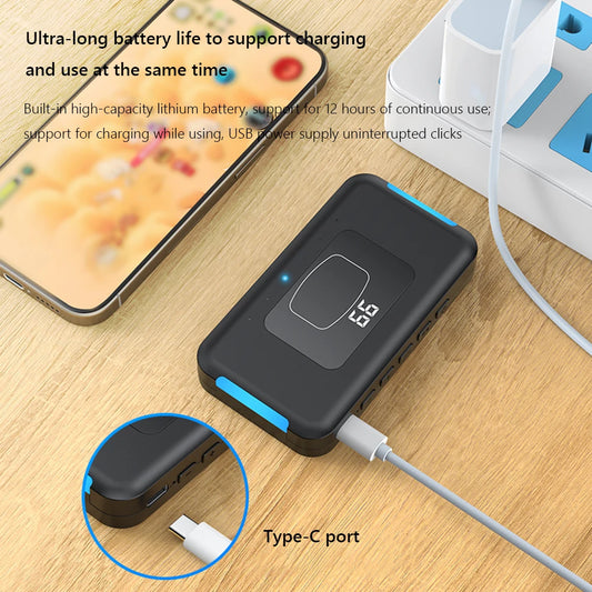 Smart Phone Wireless Auto Screen Clicker Bluetooth-Compatible 199 Gear Adjust Mute for All Smart Phone for Live Stream Play Game