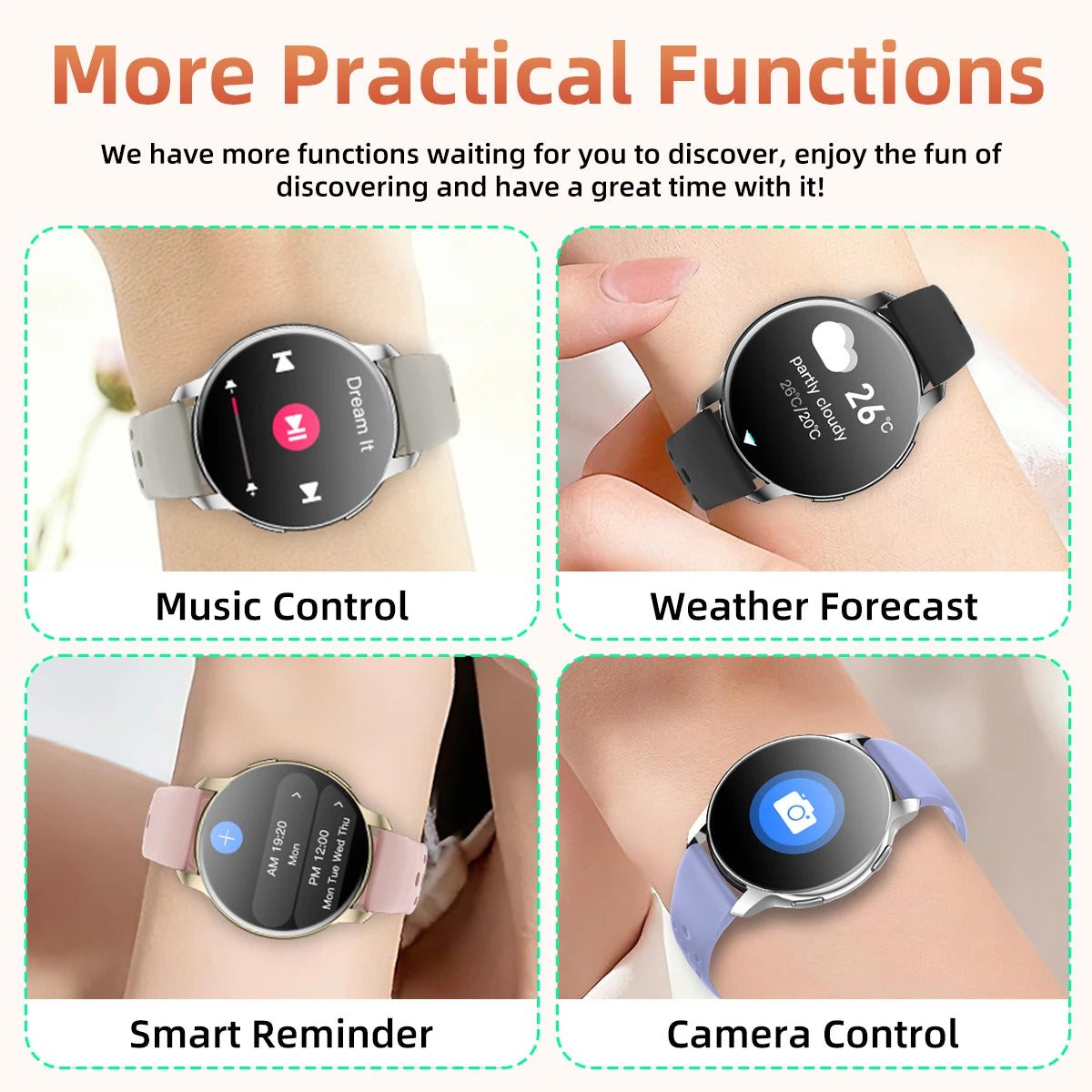 NEW Hot Smartwatch 1.46''Touch Screen Bluetooth Call Voice Assistant Camera Music Control Information Push for Men Women Gifts