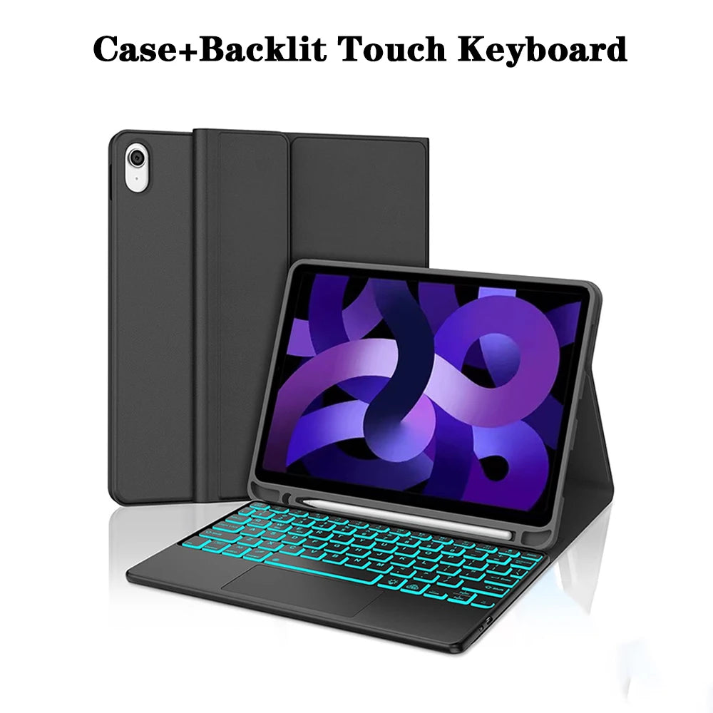 Tablet Case for iPad Air 11 inch(M2/M3/M4),Detachable Keyboard Case for iPad Air 4th/5th Gen 10.9 lnch with Case Pencil Holder