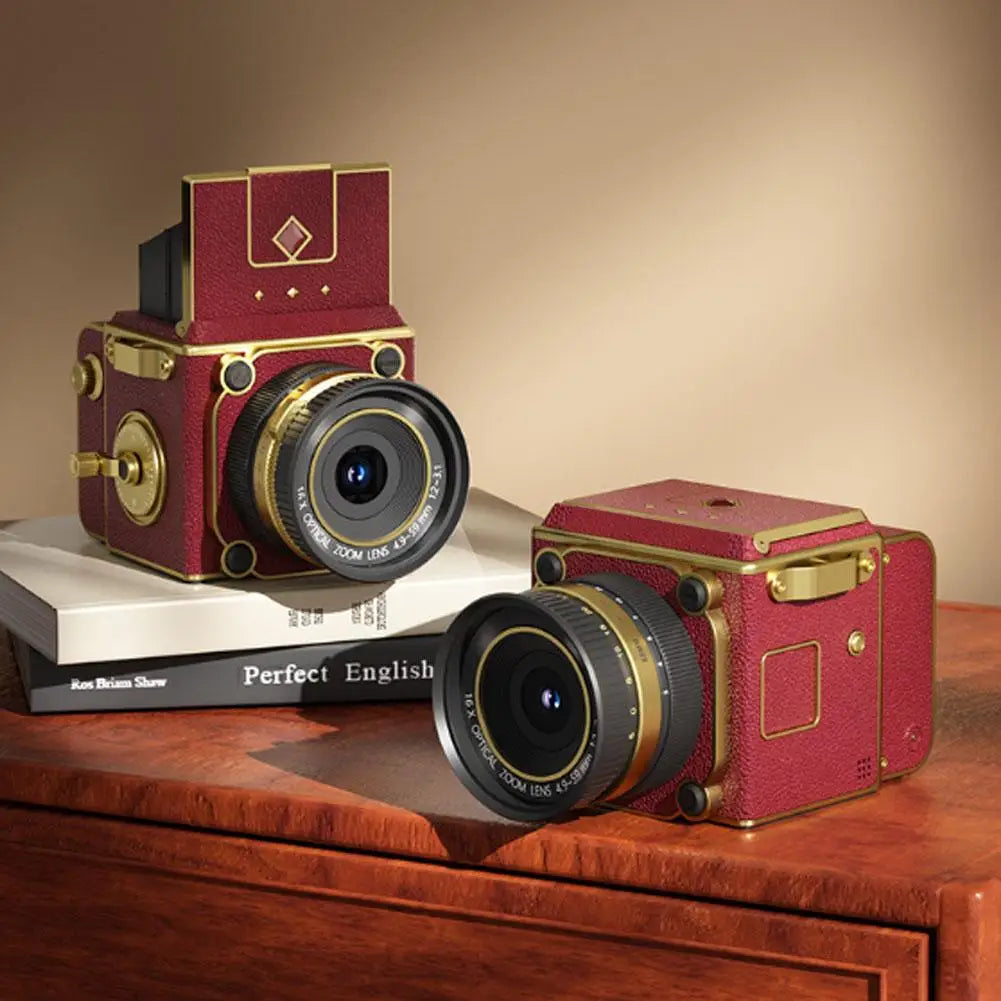 Retro Mini CCD Digital Camera - 4K HD 16X Zoom Portable Vintage Camera for Students Travel Vlogging Photography