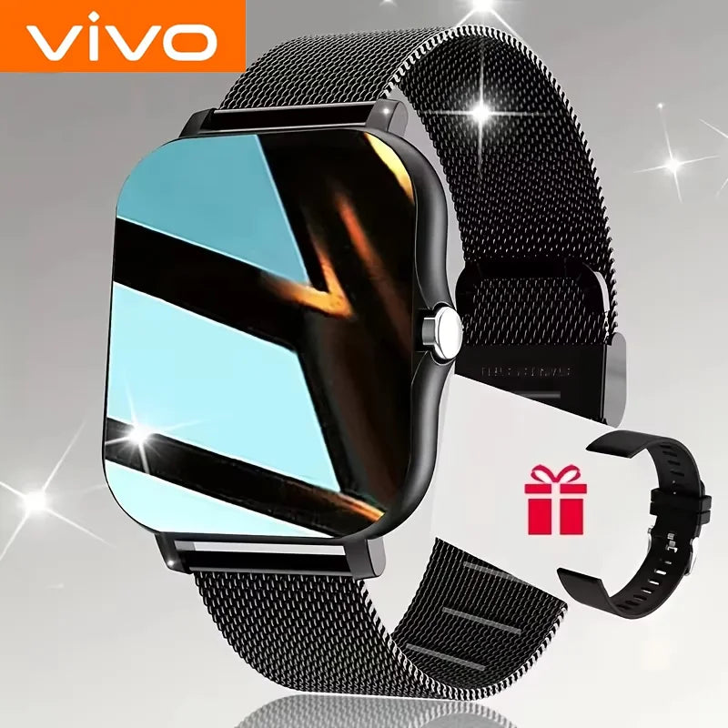 VIVO Smart Watch  Android iPhone 2.01 Inch HD Display Answer Make Call Message Preview Sport Modes DIY Dial Weather Forecast For