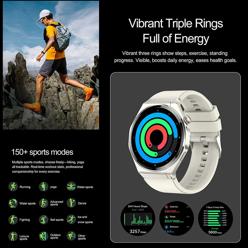 2026 New Smart Sports Watch Bluetooth Call 100+ Sports Mode IP67 Waterproof Health Reminder Sedentary Reminder Sleep Smart Watch