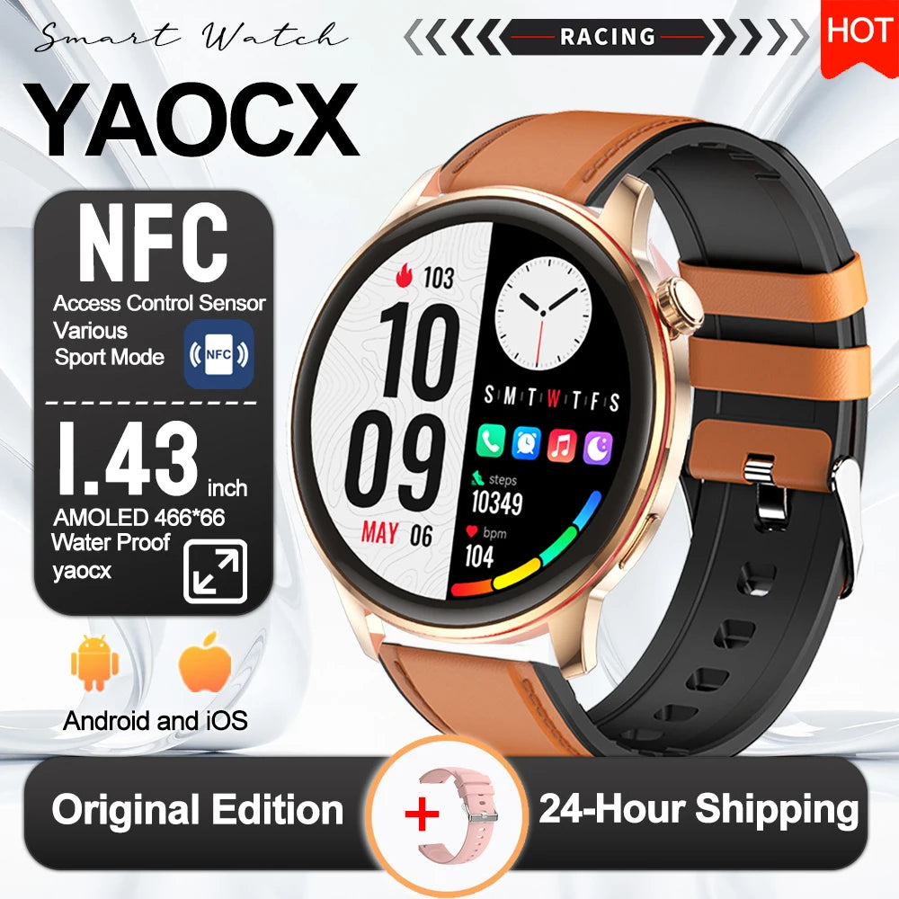 2026 New Smart Watch Women 466*466 AMOLED 1.43" HD Screen Always Display Time IP68 Waterproof Sports Bluetooth Call Smart Watch