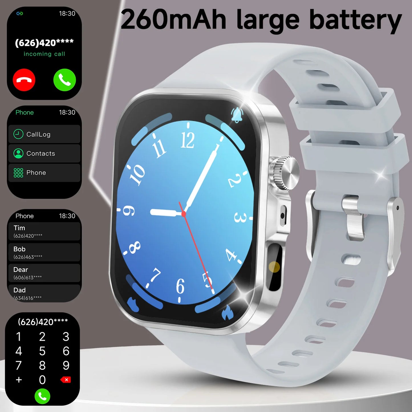 2026 New Hot Smartwatch 2.01 Screen Voice Assistant Bluetooth Call Phone Answer Sport Fitness Tracker Men Women for Android/IOS