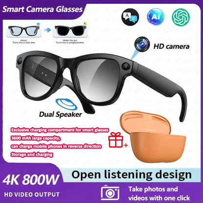 2026 New Smart Glasses with Camera Video Recording AI Photo Recognition Bluetooth Call Voice Translation Sunglasses Men Women
