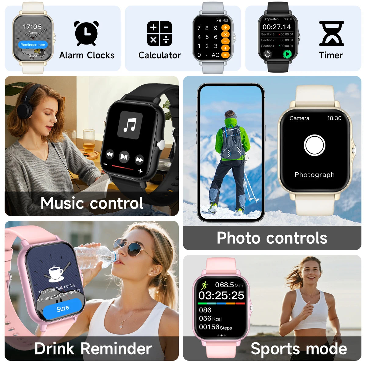 New Smartwatch 1.83-inch Touch Screen Voice Assistant Camera Control Bluetooth Call for Android/IOS Sports Watch Men Women 2026