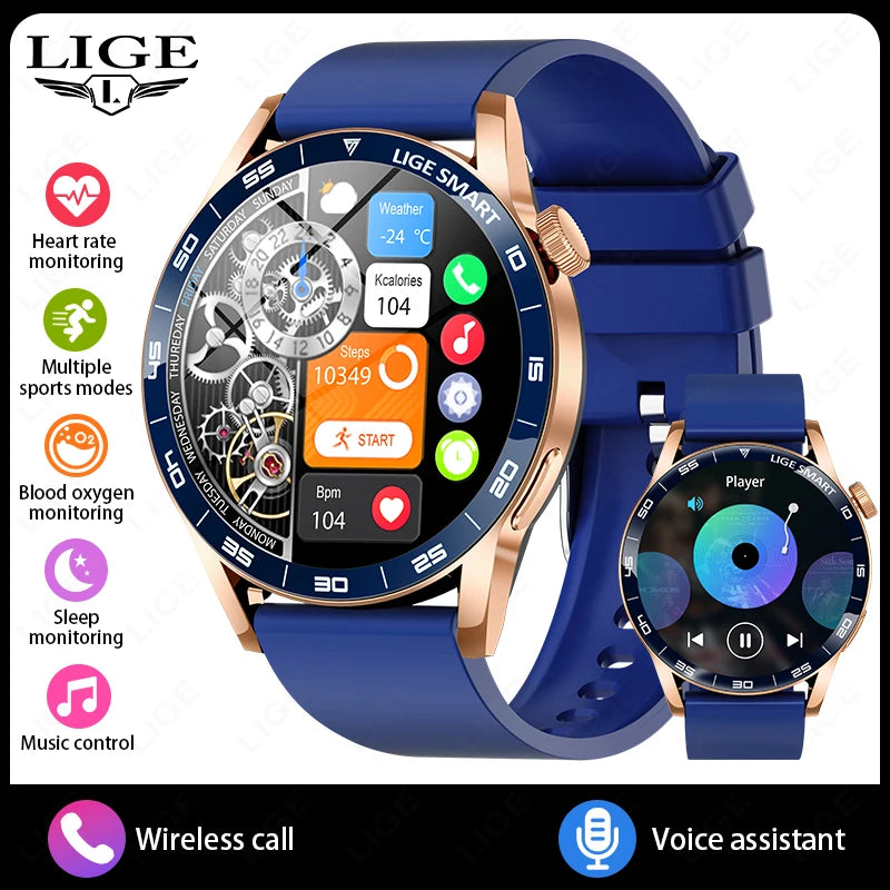2026 LIGE New Smart Watch Full Touch Heart Rate Sports Fitness men's watches Bluetooth Call Luxury smart watch For Android IOS