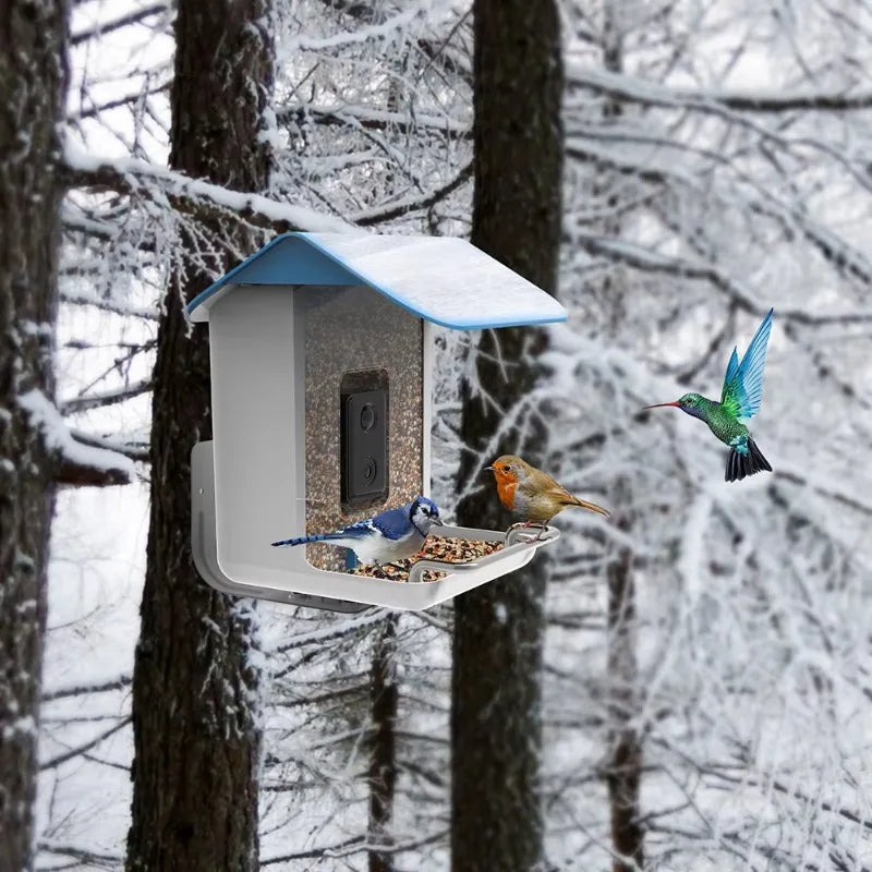 Smart Bird Feeder With Camera For Outside Bird Watching Feeder Camera AI Recognizes Bird Species With Solar Powered