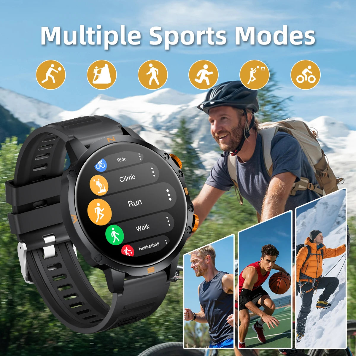 2026 NEW Smartwatch for Android/IOS Bluetooth Call Answer Music Player Multi-sports Modes Custom Dial Sport Watch Men Women