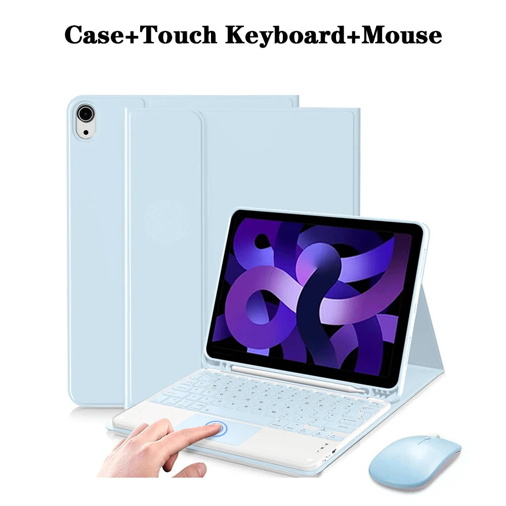 Tablet Case for iPad Air 11 inch(M2/M3/M4),Detachable Keyboard Case for iPad Air 4th/5th Gen 10.9 lnch with Case Pencil Holder