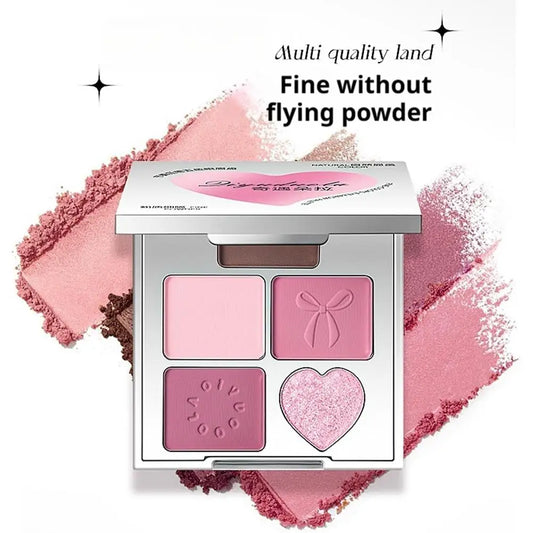 Five-color Eyeshadow Palette Fine Powder Long-lasting Natural Matte Pearlescent Apricot Pink Sexy Eye Makeup Highly Pigmented