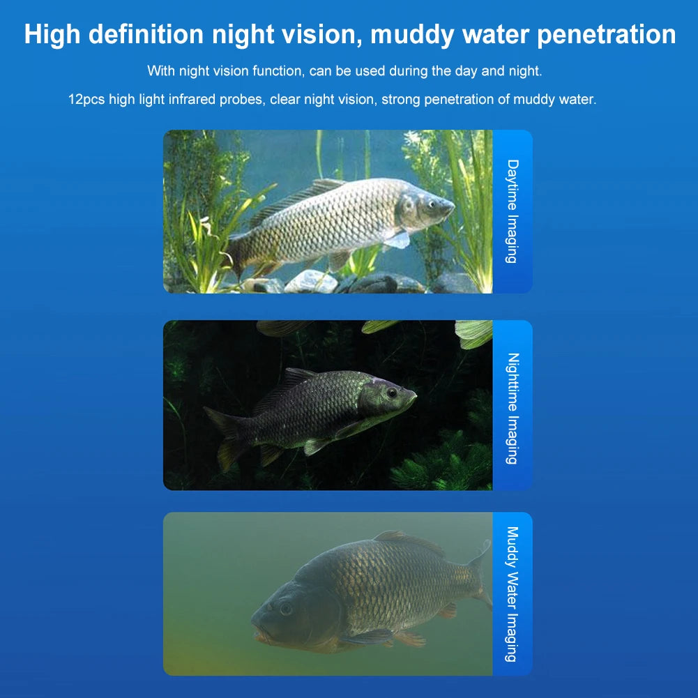 Underwater Fishing Camera 4.3 Inch IPS Monitor Ice Fishing Camera Waterproof Video Fish Cam 15/20/30m Cable for Ice Lake Fishing